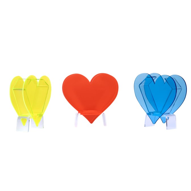 Heart Acrylic Vase - Set of 3