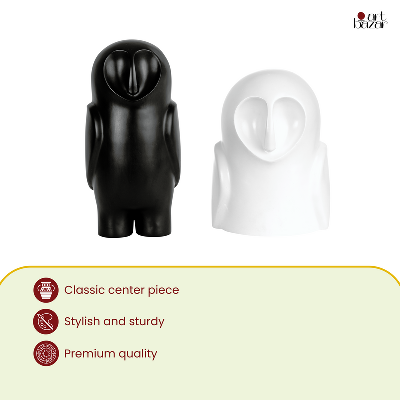 Monochrome Owl Duo - Set of 2