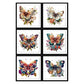 Butterfly Beauties Tea Coasters - Set of 6 with wooden stand