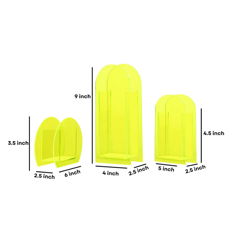 Neon Acrylic Vase - Set of 3