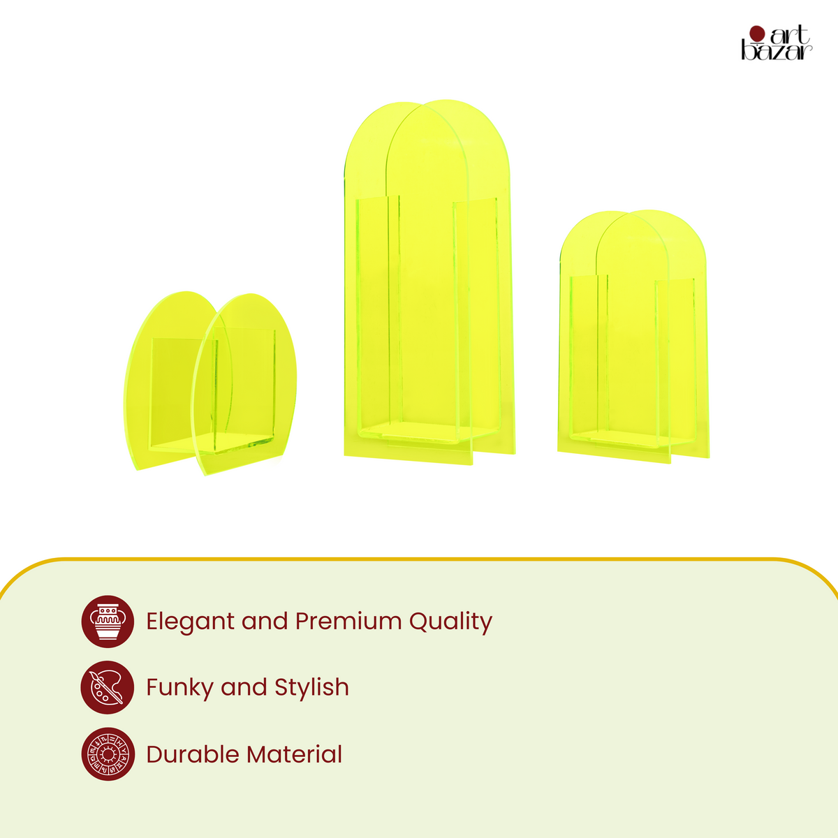 Neon Acrylic Vase - Set of 3