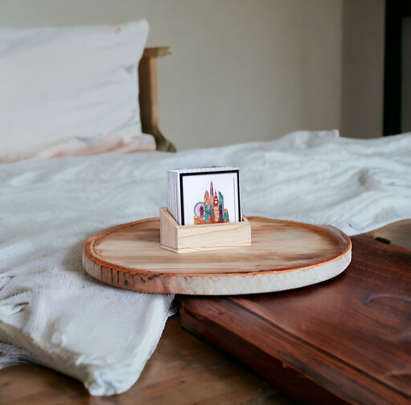 Magical Cities Tea Coasters - Set of 6 with wooden stand