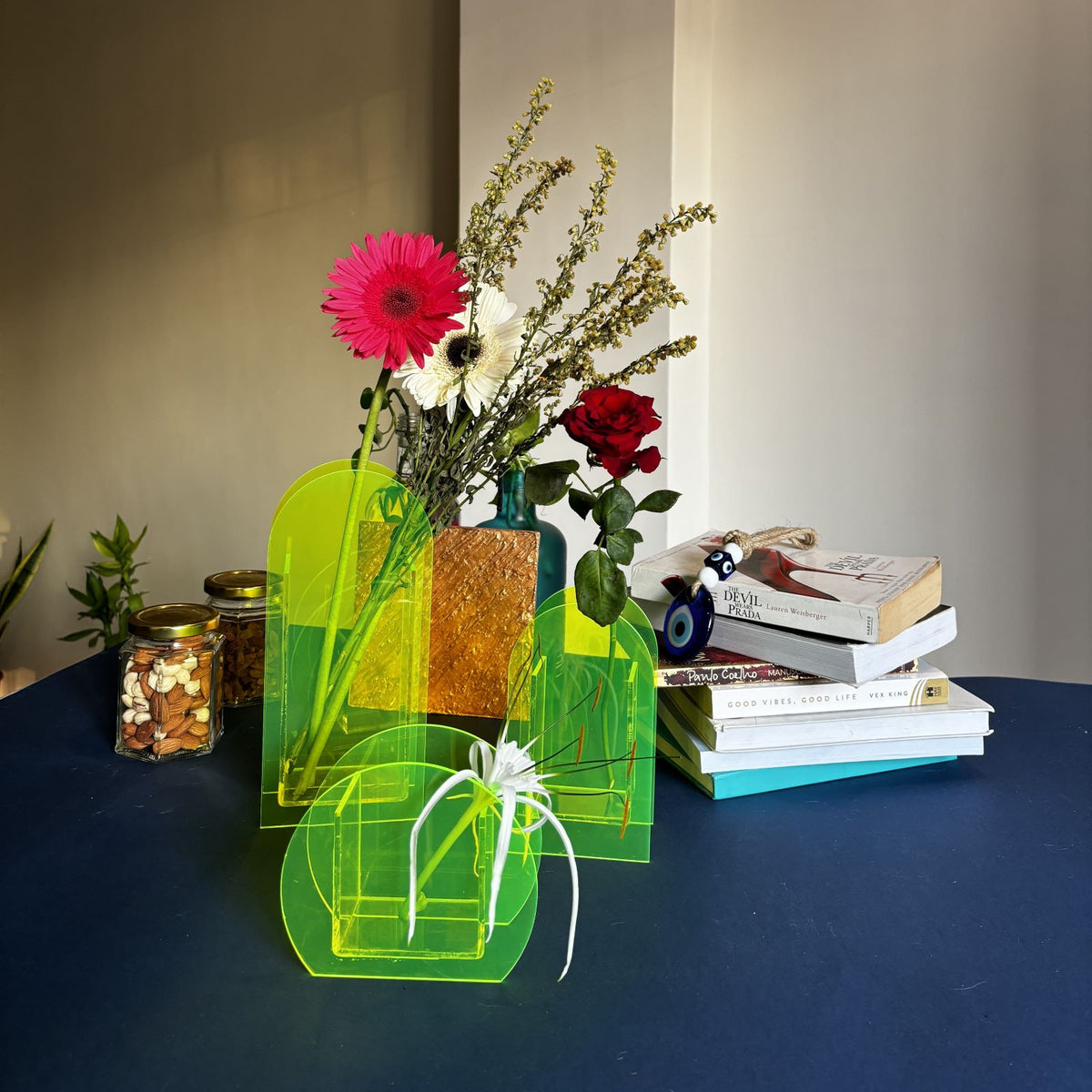 Neon Acrylic Vase - Set of 3