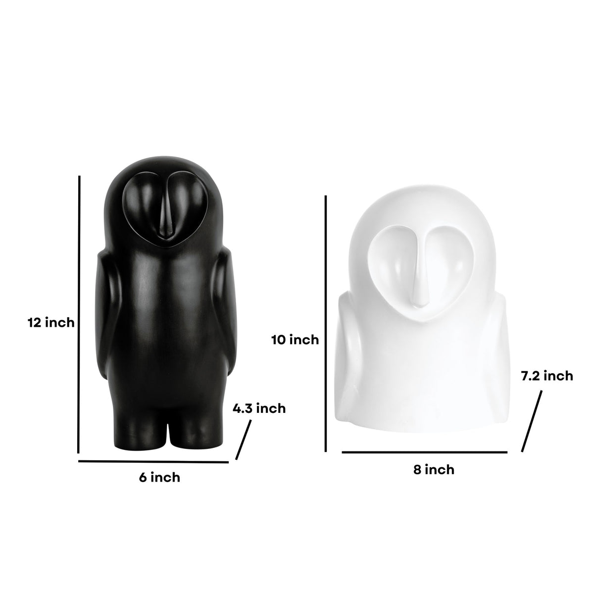 Monochrome Owl Duo - Set of 2