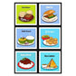 Big Foodies Tea Coasters - Set of 6 with a wooden  stand