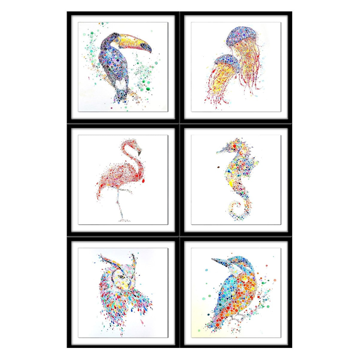 Dot Art Tea Coasters - Set of 6 with wooden stand
